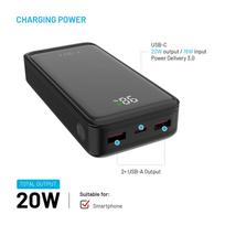 powerbank 20.000 mah - Fixed Power Bank Zen2 20 with LCD Display and PD 20W Output | 20000 mAh | Black - 5 nuotrauka