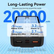 power bank 20000mah 22.5w - Vention FHPW0, 20000mAh, 22.5W, baltas (white) - 2 nuotrauka
