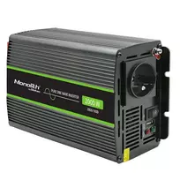 itampos keitiklis - Qoltec Monolith 2000W, 12V-230V, Juodas (Black) - 2 nuotrauka