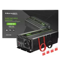 itampos keitiklis - Qoltec Monolith 2000W, 12V-230V, Juodas (Black) - 7 nuotrauka