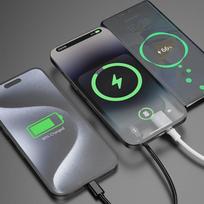 magnetinis baterija - Dudao K14S+ 10000mAh, 22.5W, USB-A + USB-C, MagSafe, juodas (black) - 2 nuotrauka