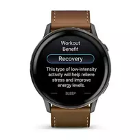venu 3 black - Garmin Venu 4 45mm Brown Leather (Rudas) - 5 nuotrauka