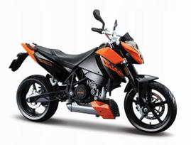 motociklo modelis - Maisto KTM 690 Duke, juoda/oranžinė - 3 nuotrauka