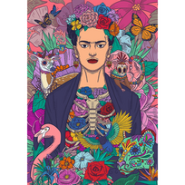 puzzle deliones 1000 - Trefl Frida Kahlo Blossoming Soul, 68.3 x 48 cm, 1000 det. - 2 nuotrauka