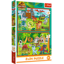 delione dinozauras - Trefl Jurassic World Little Dinosaurs 34437, 2 x 24 det. - 4 nuotrauka