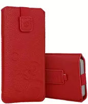 WONDER Deko Pouch Case (XXL Size) for Samsung S25 Ultra/S24 Ultra/M35/M23/A16 5G/Xiaomi Redmi 14C Red (Raudona)
