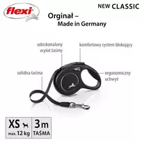 pavadelis flexi m - Flexi New Classic Cat XS virvinis pavadėlis 3 m juodas - 6 nuotrauka