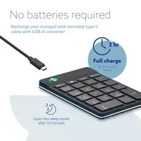 numpad - R-Go Tools R-Go Numpad Break, skaičių klaviatūra, belaidė, Juoda (Black) - 2 nuotrauka
