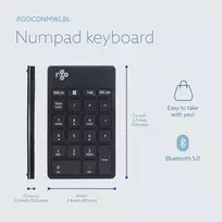 numpad - R-Go Tools R-Go Numpad Break, skaičių klaviatūra, belaidė, Juoda (Black) - 3 nuotrauka