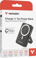 10000mah power bank - Verbatim Charge 'n' Go, 10000mAh, Magnetic Wireless, su stoveliu, juodas (black), 32264 - 6 nuotrauka