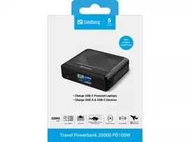 25 t - Sandberg Travel 20000mAh 100W Juodas (Black) - 5 nuotrauka