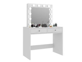 kosmetinis stalas baltas - Kosmetinis staliukas MEGA 12 LED baltas - 2 nuotrauka