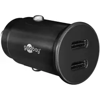 usb power delivery - Įkroviklis automobilis 2x USB-C PD 3A 30W Goobay - 2 nuotrauka