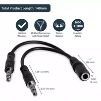 kabeli 3 x 2 5 - Adapteris StarTech MUYHSFMM 3.5 mm female, 2 x 3.5 mm male, juoda - 3 nuotrauka