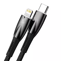 iphone laidai - Baseus CADH000101 Glimmer Series USB-C į Lightning kabelis 20W 2m Juodas (Black) - 4 nuotrauka