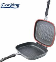 grilis - Heinner HR-ZCT-32DG, dvipusė grilio keptuvė, 32x24x7.5 cm, pilka (Gray) - 3 nuotrauka