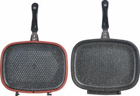 grilis - Heinner HR-ZCT-32DG, dvipusė grilio keptuvė, 32x24x7.5 cm, pilka (Gray) - 4 nuotrauka