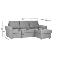 sofa lova home4you - Kampinė sofa-lova Home4You INGA, pilka (Grey) - 2 nuotrauka