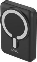 10000mah power bank - Savio BA-12, 10000mAh, 20W, juodas (black), magnetic - 4 nuotrauka