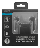 streetz true wireless - Ausinės STREETZ True Wireless, Bluetooth 5, juodos  / TWS-0007 - 2 nuotrauka