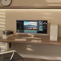 ultrawide monitorius - JAPANNEXT JN-IPS340UWQHD60C-C65W-HS-W 34", IPS, UWQHD, lenktas - 7 nuotrauka