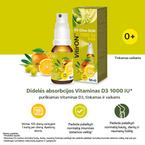 vitaminas d - VITIRON™ D3 OLIVE  SUN 1000 IU, apelsinų skonio, 10 ml - 3 nuotrauka