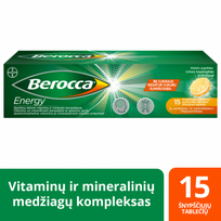 komplekss - Berocca Orange Energy šnypščiosios tabletės N15 - 4 nuotrauka
