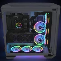 rgb ventiliatoriai - Thermaltake SWAFAN 14 RGB 140 mm Black 3-Pack with Hub - 3 nuotrauka