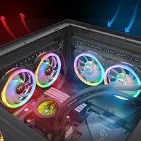 rgb ventiliatoriai - Thermaltake SWAFAN 14 RGB 140 mm Black 3-Pack with Hub - 4 nuotrauka