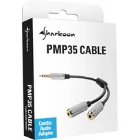 sharkoon pmp35 - Sharkoon Kabelis Adapteris 2x3,5 3 Pin > 1x 3,5mm 4 Pin - 2 nuotrauka