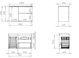 vonios spintele su praustuvu 65 - Vonios spintelė su praustuvu Masterjero Look, pilka (Grey) - 2 nuotrauka