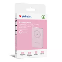 magnetinis power bank 10000 - Verbatim Charge 'n' Go Magnetic Wireless Power Bank 10000mAh Pink - 3 nuotrauka