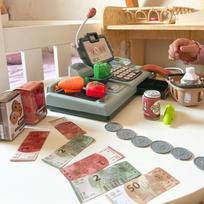 kasos aparatas vaikams - Vaikiška žaidimų kasa su priedais WOOPIE, pilka - 8 nuotrauka