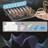 3d magnetinis - WOOPIE 3D magnetinė piešimo lenta su LED apšvietimu - 2 nuotrauka