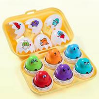 delione kiausiniai - Woopie Montessori Match Shapes formų rūšiavimo dėlionė 6 vnt - 6 nuotrauka