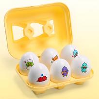 delione kiausiniai - Woopie Montessori Match Shapes formų rūšiavimo dėlionė 6 vnt - 8 nuotrauka