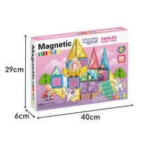 3d magnetinis - Woopie magnetiniai konstruktoriai 3D edukacinis rinkinys „Pasakų pilis“ 55 vnt - 2 nuotrauka