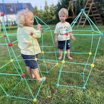zaidimu namelis - Woopie statybinis rinkinys vaikams su palapine, 128 vnt. - 10 nuotrauka