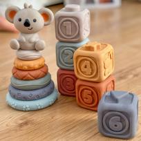 zaislai meskiukai - WOOPIE BABY 51718 3-in-1 sensorinių kaladėlių rinkinys su meškiuku - 6 nuotrauka
