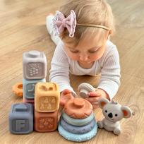 zaislai meskiukai - WOOPIE BABY 51718 3-in-1 sensorinių kaladėlių rinkinys su meškiuku - 10 nuotrauka