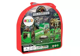 zaidimu namelis - Lean Toys Vaikų žaidimų aikštelė 3in1 su tuneliu ir kamuoliukų baseinu, dinozaurų tema - 2 nuotrauka