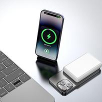 magnetinis power bank - Dudao K14S Magnetic Power Bank 20W 5000mAh 1x USB-A 1x USB-C - White - 4 nuotrauka