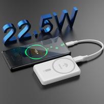 magnetinis power bank - Dudao K14S Magnetic Power Bank 20W 5000mAh 1x USB-A 1x USB-C - White - 6 nuotrauka