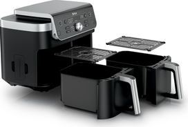 air fryer dual - Ninja DualZone XL DZ950EU, 9,5 L, 2470 W, Juoda/Pilka (Black/Grey) - 5 nuotrauka