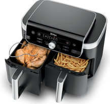 air fryer dual - Ninja DualZone XL DZ950EU, 9,5 L, 2470 W, Juoda/Pilka (Black/Grey) - 6 nuotrauka
