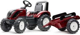 paspiriamos masineles - Falk Valtra S4 pedalinis traktorius su priekaba, raudonas (Red) - 1 nuotrauka
