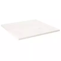 Stalviršis, baltas, 80x80x2,5cm, pušies masyvas, kvadratinis
