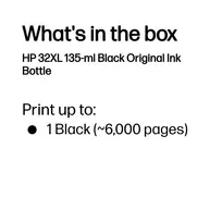 juodas spausdintuvo rasalas buteliukas - HP 32 Black Original Ink Bottle | 1VV24AE - 8 nuotrauka