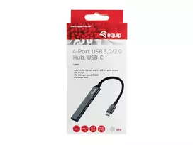 usb 2.4 a - Equip įrengti USB-Hub 4-Port 3.1/C (1x 3.0/3x 2.0) be įkroviklio grau - 2 nuotrauka