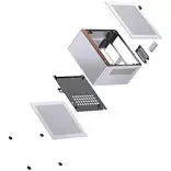 kompiuteris mini korpusas itx - Jonsbo NV10 Mini Korpus ITX Sidabrinis (Silver) - 4 nuotrauka